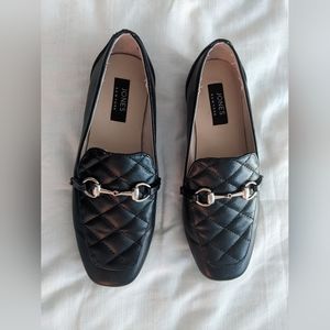 Square Toe Black Horsebit Loafer Flats Size 7